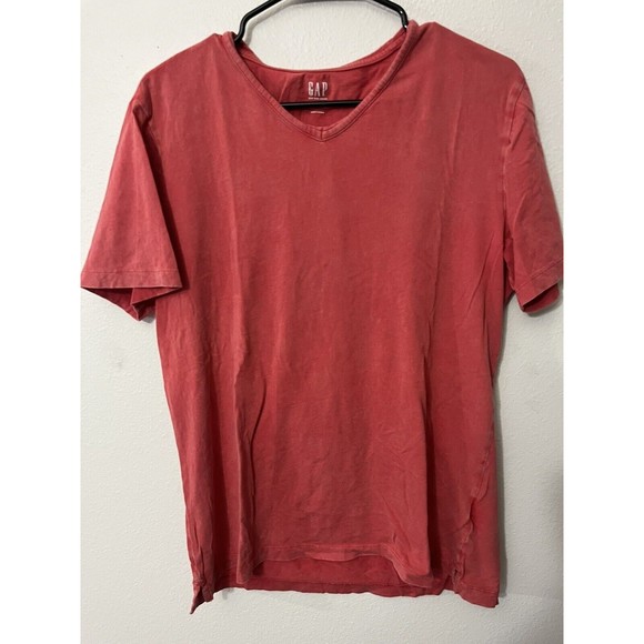 Gap The Essential V- Neck Pink T-Shirt Cotton Medium Women - Picture 1 of 5